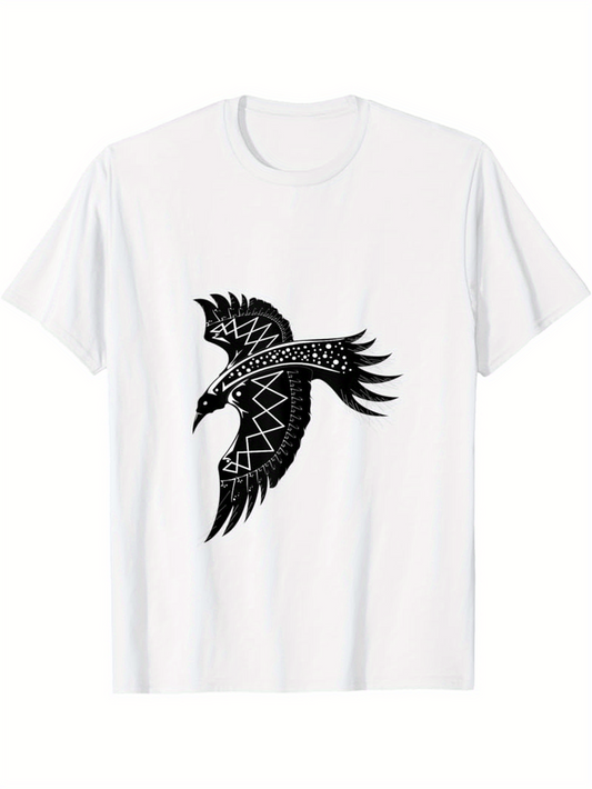 Men's Graphic T-Shirt Tribal Ornament Patterns And Bold Lines Flying Bird
