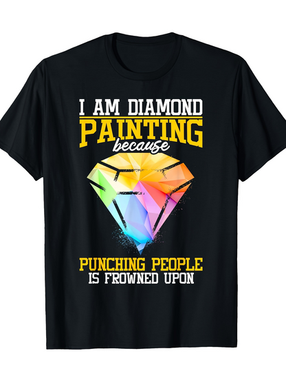 Men's Graphic T-Shirt Colorful Rainbow Geometric Diamond Surrounded By Sarcastic Lettering Diamond