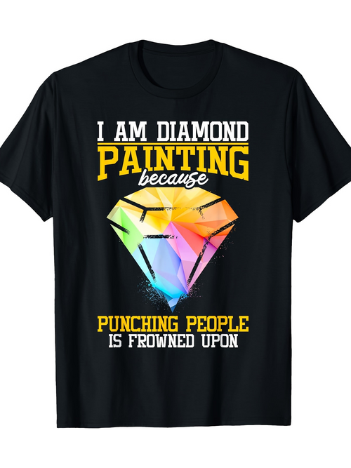 Men's Graphic T-Shirt Colorful Rainbow Geometric Diamond Surrounded By Sarcastic Lettering Diamond