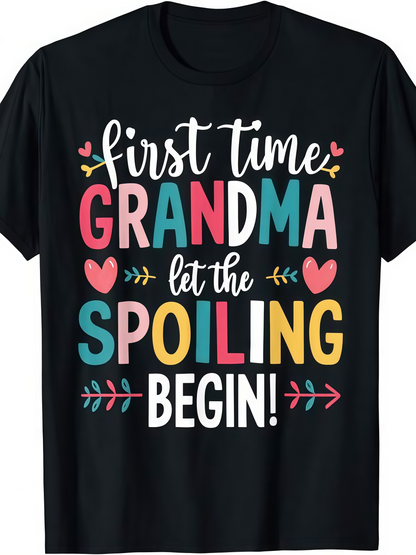 Men's Graphic T-Shirt First Time Grandma Let The Spoiling Begin Colorful Hand Drawn Pattern T Shirt