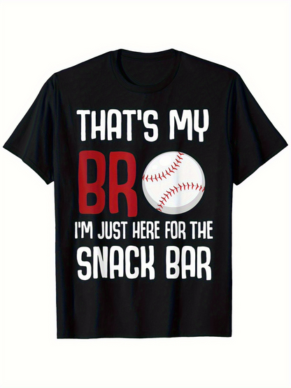 Men's Graphic T-Shirt Thats My Bro With Baseball And Snack Bar
