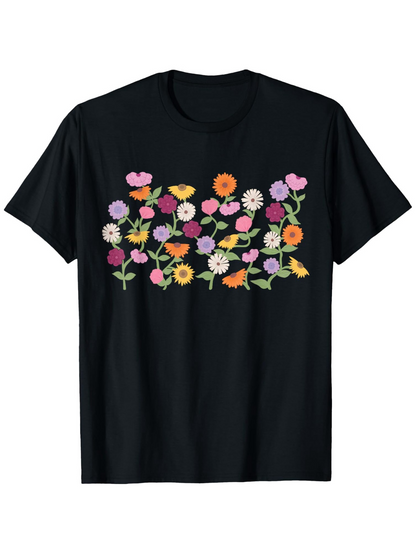 Men's Graphic T-Shirt Colorful Petals Blooming In Spring Among Vibrant Wild Meadow Flowers