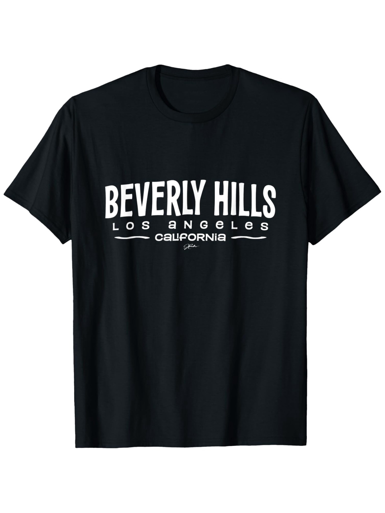 Men's Graphic T-Shirt Beverly Hills Los Angeles California Lettering On Classic Soft T Shirt