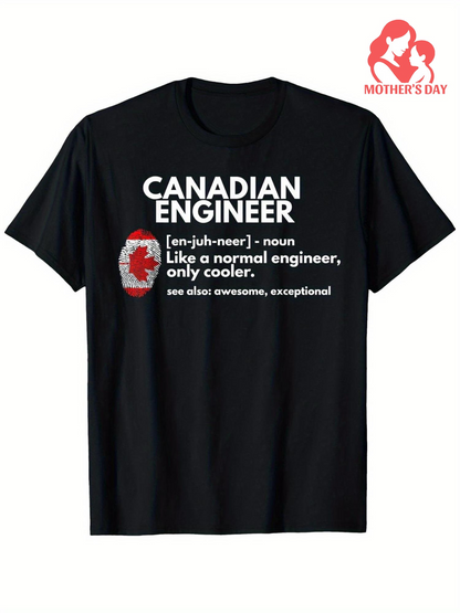 Men's Graphic T-Shirt Canadian Engineer Funny Slogan Definition With Maple Leaf
