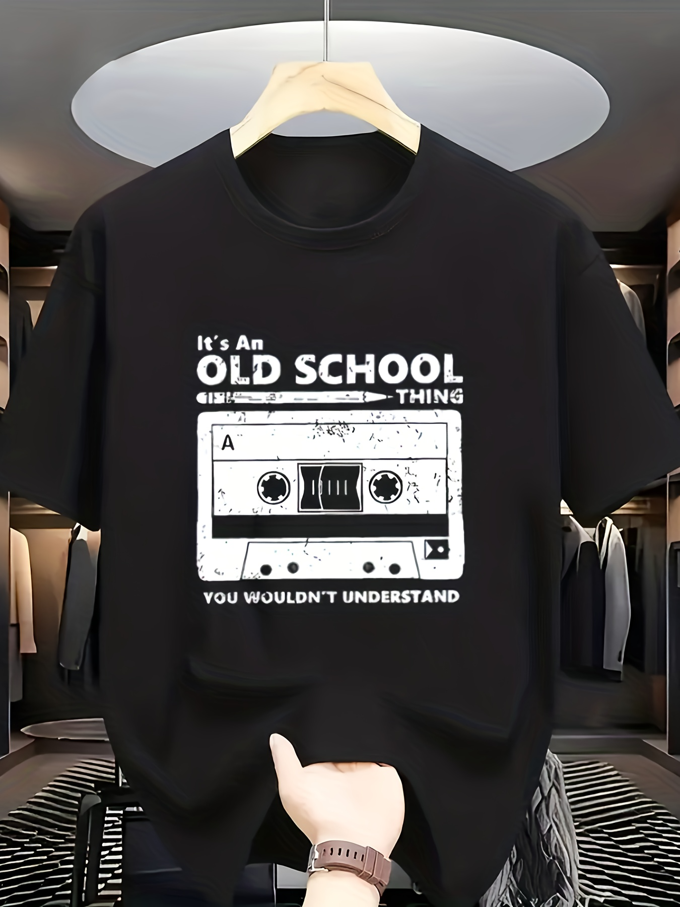 Men's Graphic T-Shirt Its An Old School Thing With Vintage Cassette Tape Graphic Design Tape