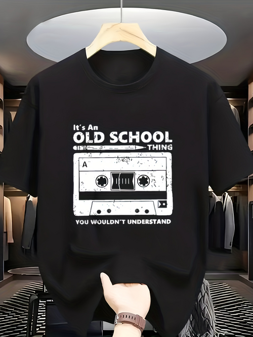 Men's Graphic T-Shirt Its An Old School Thing With Vintage Cassette Tape Graphic Design Tape