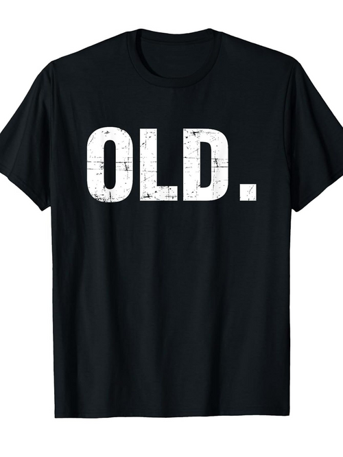 Men's Graphic T-Shirt Old Distressed Texture Bold Letters Statement Word