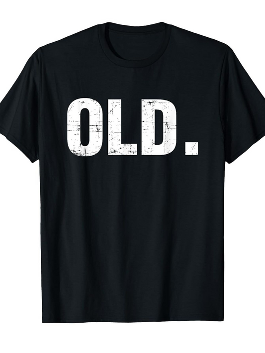 Men's Graphic T-Shirt Old Distressed Texture Bold Letters Statement Word