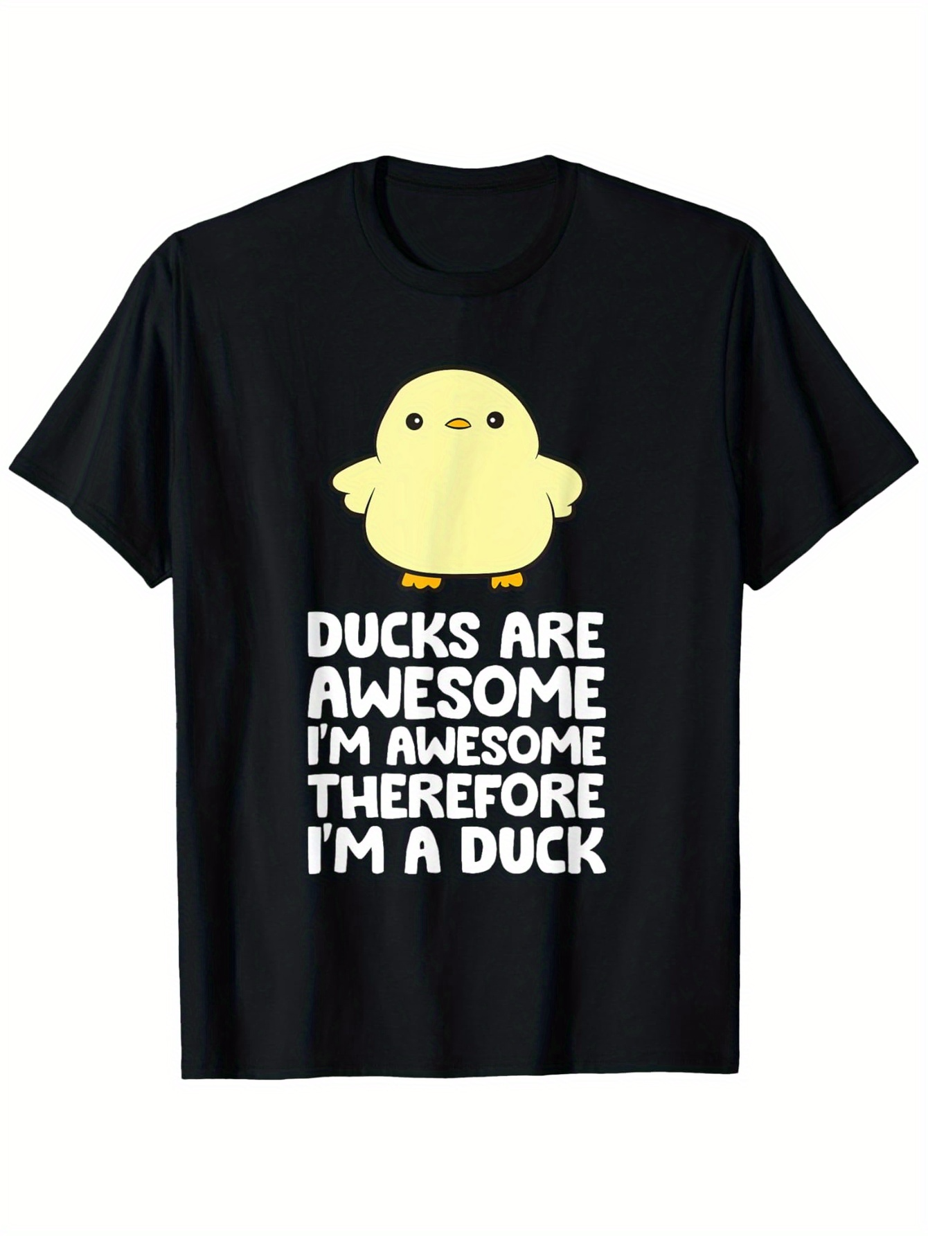 Men's Graphic T-Shirt Ducks Are Awesome Bold White Text With Cute Cartoon Yellow Duck