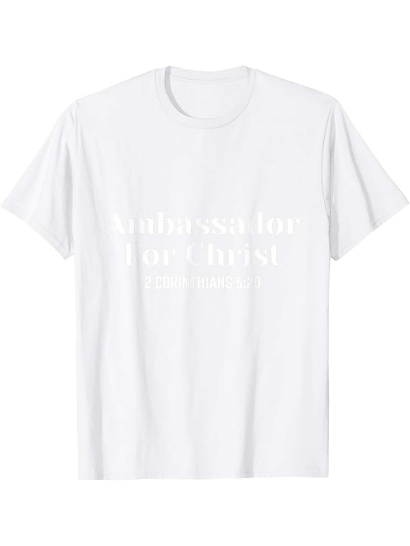 Men's Graphic T-Shirt Ambassador For Christ Pure Cotton Minimalist White T Shirt