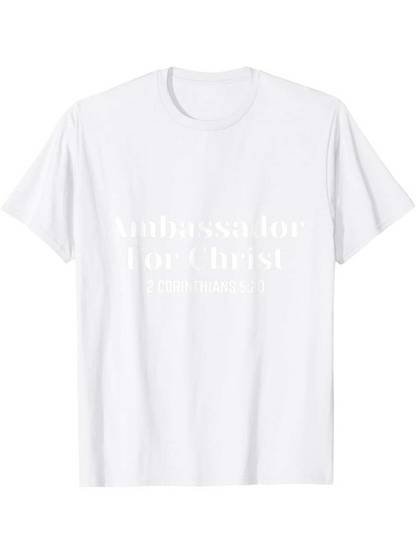 Men's Graphic T-Shirt Ambassador For Christ Pure Cotton Minimalist White T Shirt