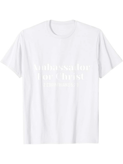 Men's Graphic T-Shirt Ambassador For Christ Pure Cotton Minimalist White T Shirt