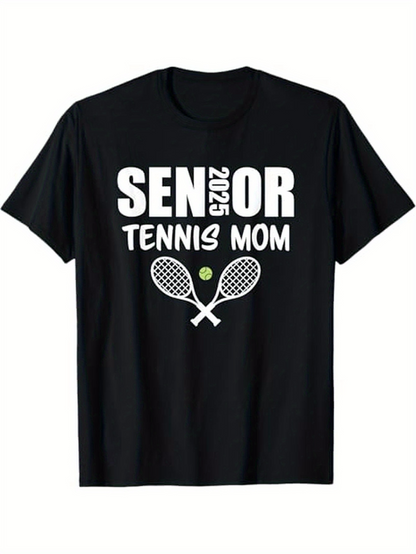 Men's Graphic T-Shirt Senior 2023 Tennis Mom Featuring Two Rackets And Tennis Ball