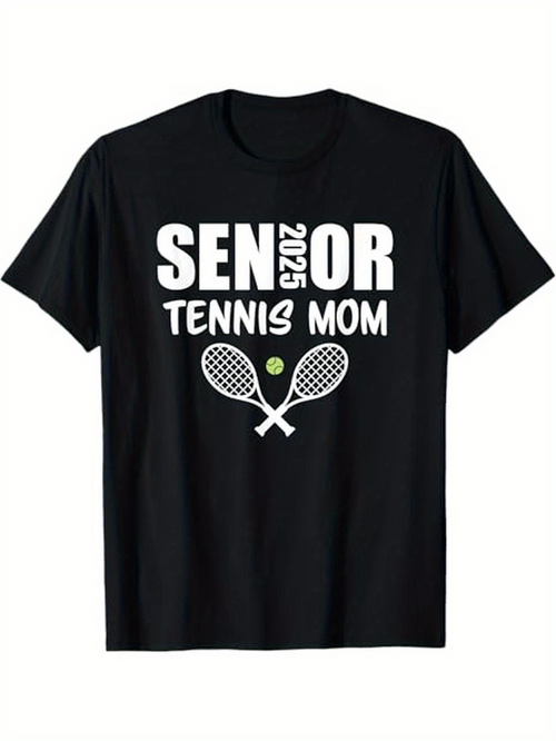 Men's Graphic T-Shirt Senior 2023 Tennis Mom Featuring Two Rackets And Tennis Ball