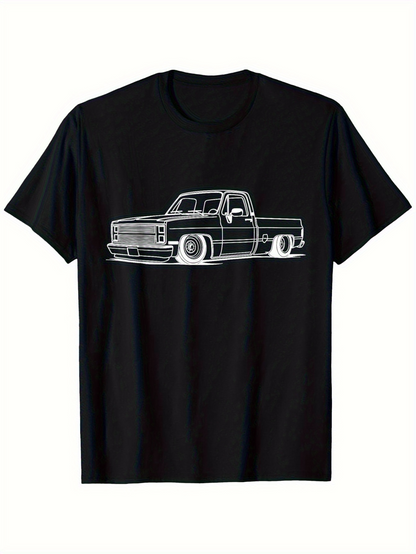 Men's Graphic T-Shirt Classic Pickup Line Art Minimalist Style Vintage Truck