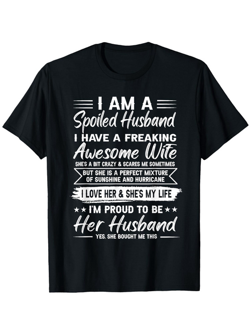 Men's Graphic T-Shirt I Am A Proud Husband With Awesome Loving Wife Quote