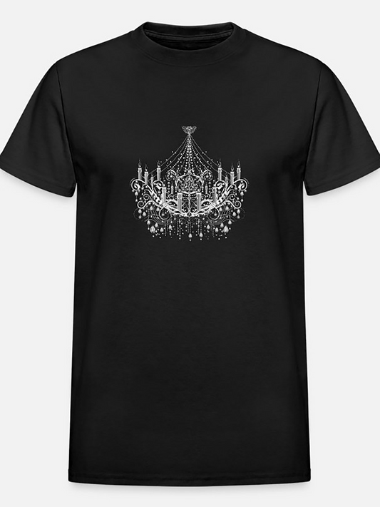 Men's Graphic T-Shirt Elegant Sparkling Lights Hanging Crystal Chandelier Design T Shirt