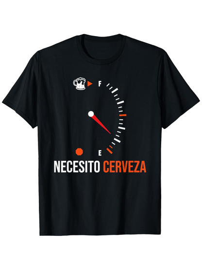 Men's Graphic T-Shirt Beer Gauge Meter Graphic With Empty Indicator Dial And Bold Statement