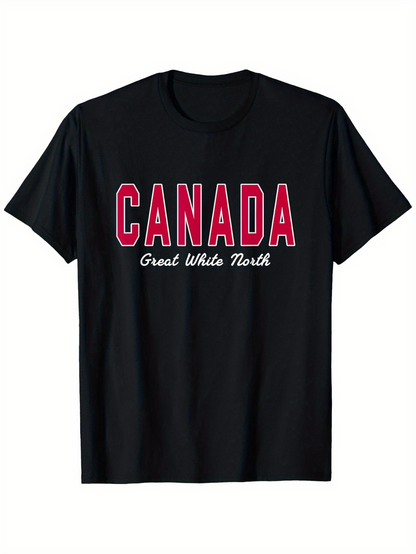 Men's Graphic T-Shirt Canada Classic Bold Letters With Slogan In Contrasting Font T Shirt