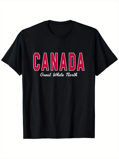 Men's Graphic T-Shirt Canada Classic Bold Letters With Slogan In Contrasting Font T Shirt