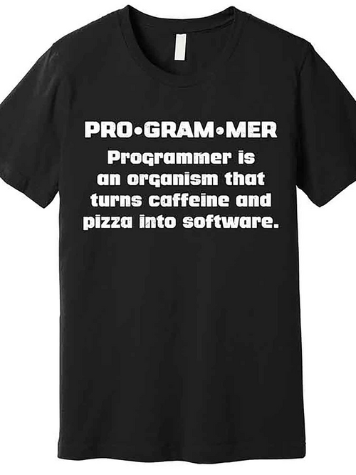 Men's Graphic T-Shirt Pro Gram Mer Caffeine Pizza Into Software Programmer