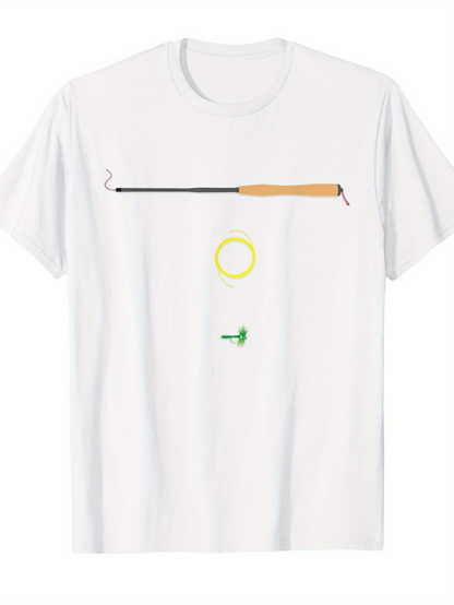 Men's Graphic T-Shirt Simple Colorful Minimalist Elements On White T Shirt