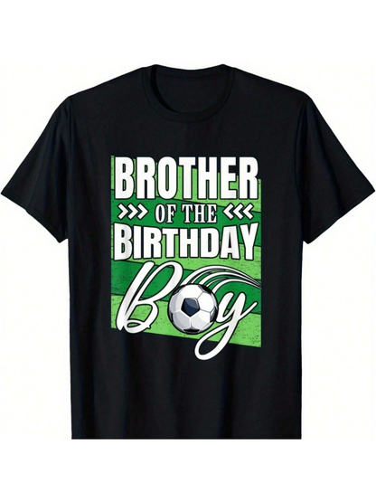 Men's Graphic T-Shirt Brother Of The Birthday Boy With Soccer Ball Graphic Shirt