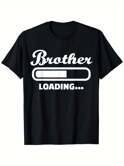 Men's Graphic T-Shirt Brother Loading Bar With Playful Handwritten Lettering T Shirt