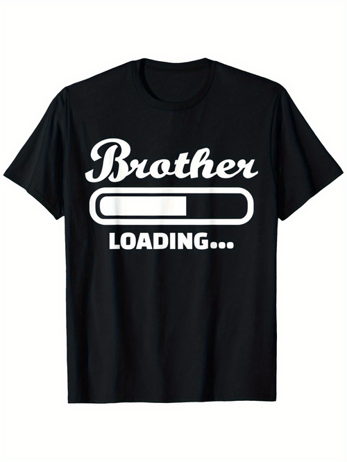 Men's Graphic T-Shirt Brother Loading Bar With Playful Handwritten Lettering T Shirt