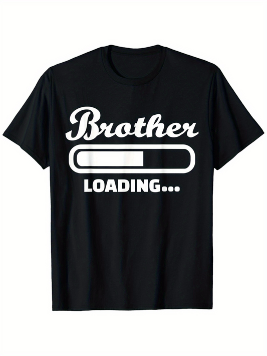 Men's Graphic T-Shirt Brother Loading Bar With Playful Handwritten Lettering T Shirt