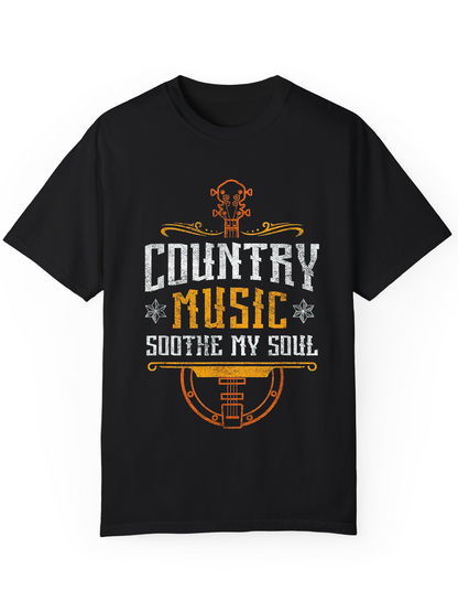 Men's Graphic T-Shirt Country Music Soothe My Soul Vintage Guitar And Typography Design T Shirt