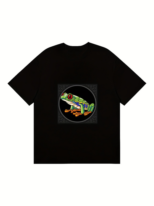 Men's Graphic T-Shirt Vivid Tropical Colors Under Neon Lights Frog