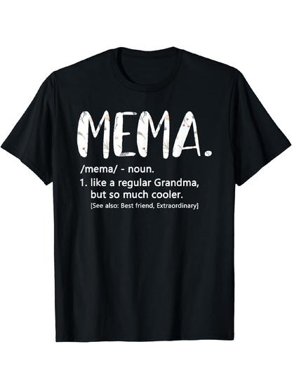 Men's Graphic T-Shirt Mema Noun Definition With Fun Playful Grandma Phrase Text