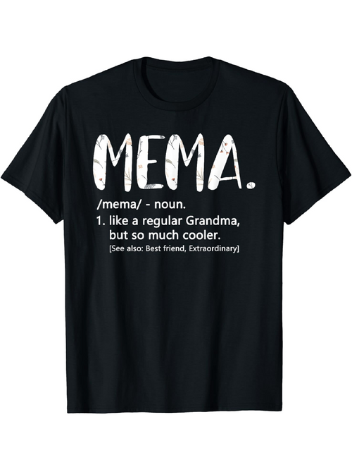Men's Graphic T-Shirt Mema Noun Definition With Fun Playful Grandma Phrase Text