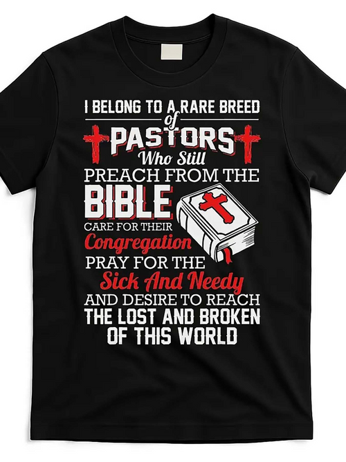 Men's Graphic T-Shirt Preach From The Bible With Red Crosses And Open Holy Book