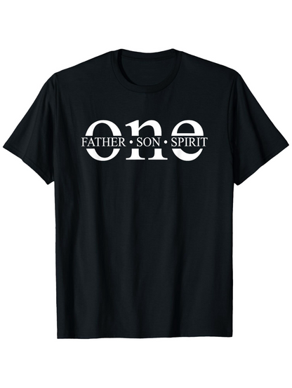 Men's Graphic T-Shirt Father Son Spirit One Bold White Lettering Black T Shirt