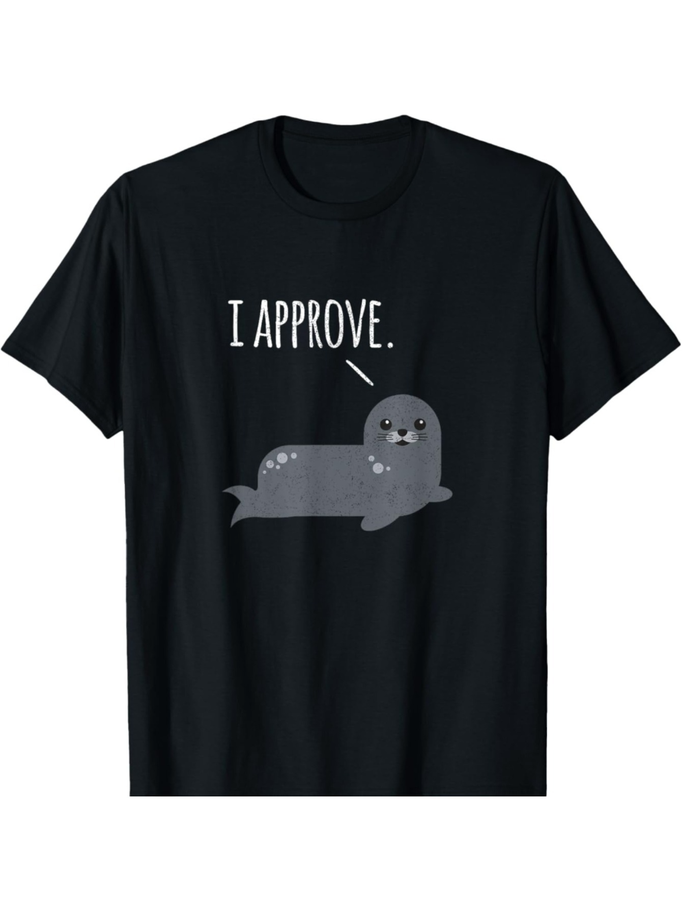 Men's Graphic T-Shirt I Approve Playful Cartoon Seal With Happy Expression Seal