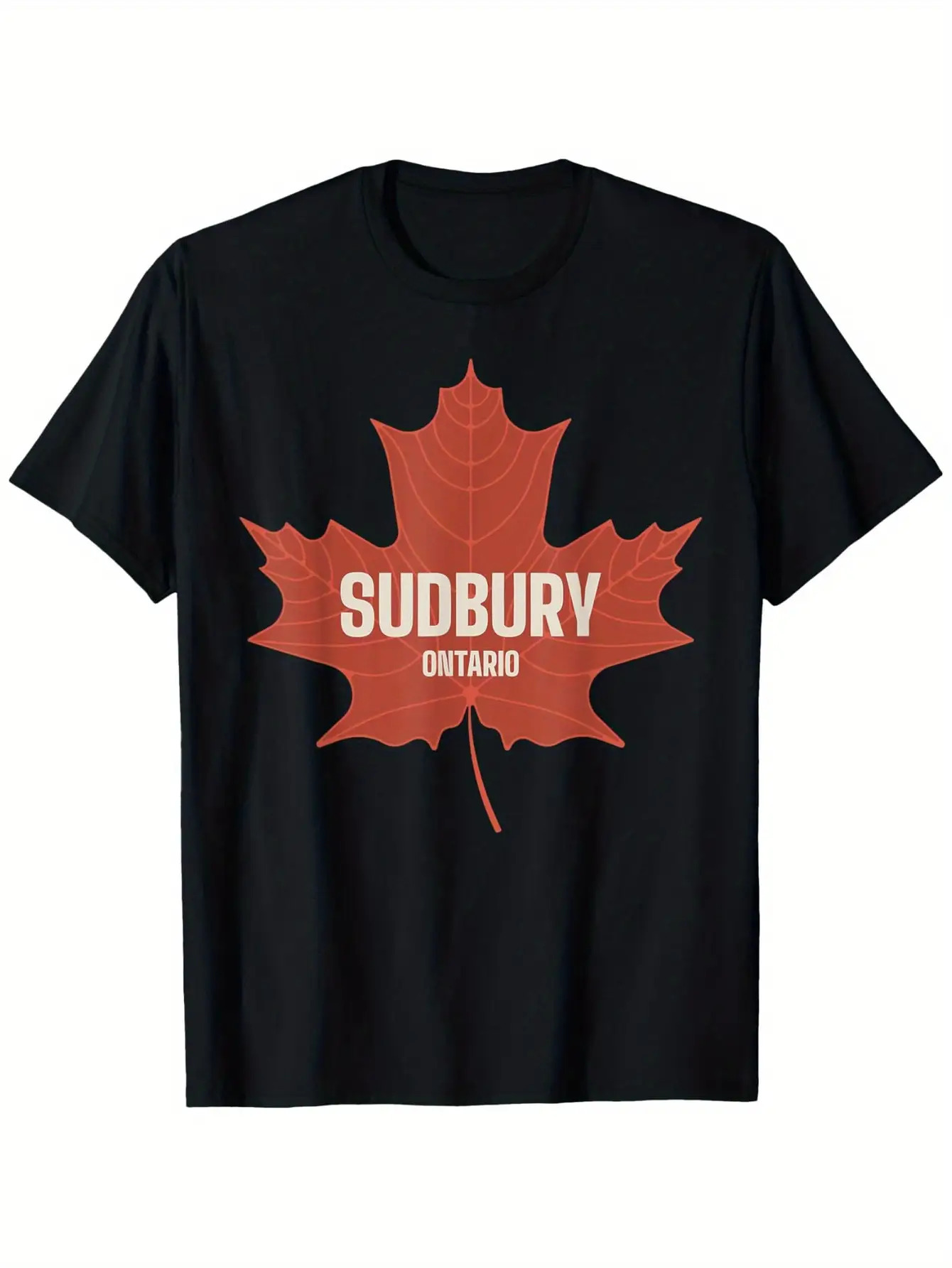 Men's Graphic T-Shirt Sudbury Ontario Vintage Red Maple Leaf Graphic T Shirt