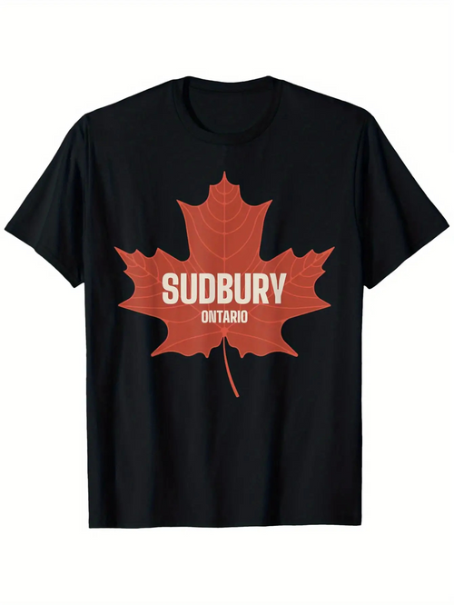 Men's Graphic T-Shirt Sudbury Ontario Vintage Red Maple Leaf Graphic T Shirt