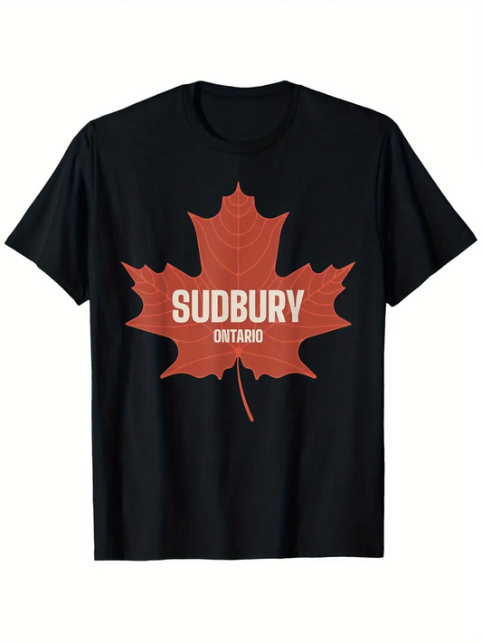 Men's Graphic T-Shirt Sudbury Ontario Vintage Red Maple Leaf Graphic T Shirt