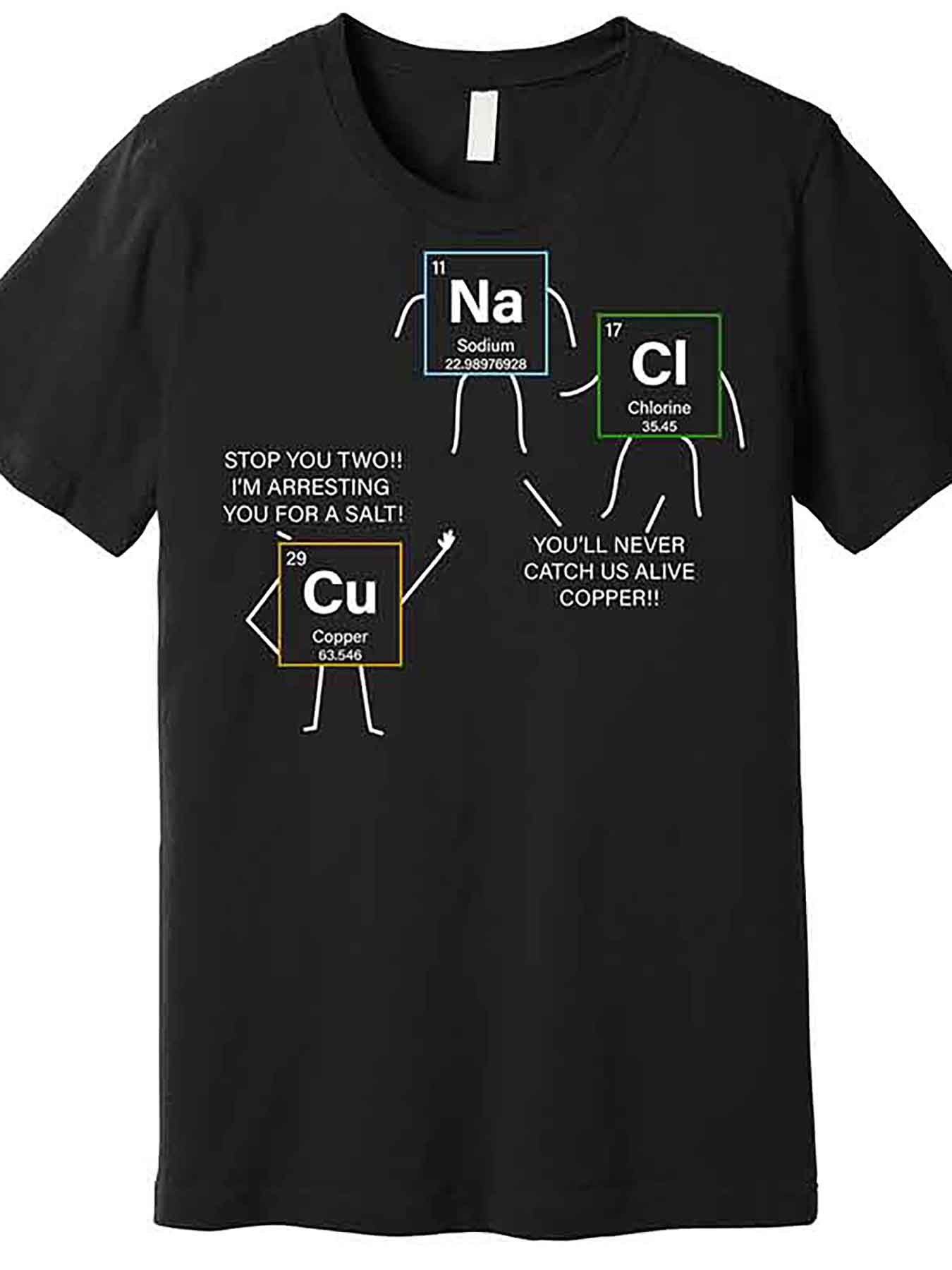 Men's Graphic T-Shirt Funny Periodic Table Elements With Playful Dialogue Featuring Lively Chemistry Theme