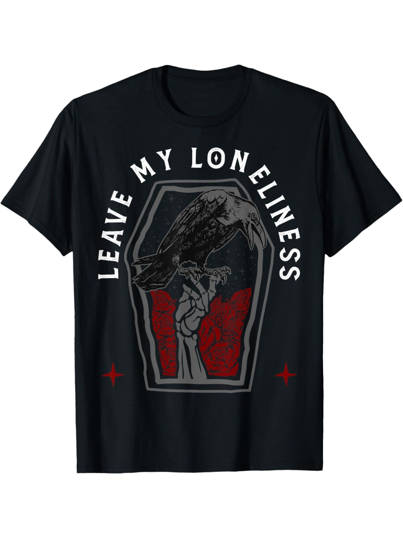 Men's Graphic T-Shirt Leave My Loneliness Tombstone Coffin With Dark Clouds And Red Shadows