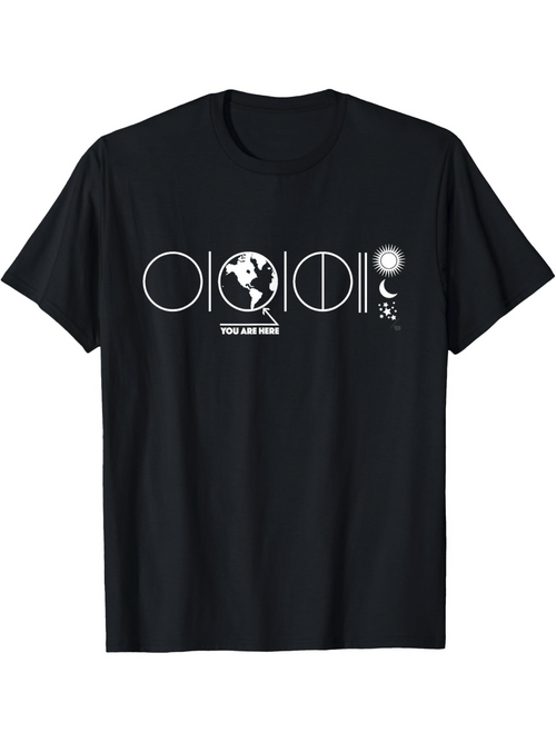 Men's Graphic T-Shirt You Are Here Solar System Phases With Diagram And Earth