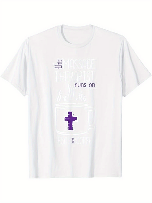 Men's Graphic T-Shirt Christian Faith Inspired Graphic With Purple Cross And Minimalist Elements