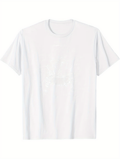 Men's Graphic T-Shirt Mens Vintage Apollo Moon Lander Space Race Graphic T-Shirt - White Retro for SATURN V Rocket Tee Heavyweight 100% Cotton Crewneck Shirt for NASA Fans Astronomy Enthusiasts & Casual Casual Atti