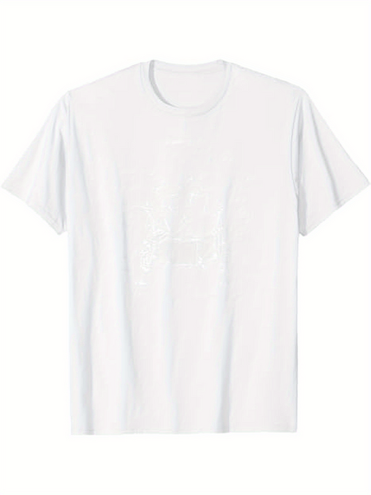 Men's Graphic T-Shirt Mens Vintage Apollo Moon Lander Space Race Graphic T-Shirt - White Retro for SATURN V Rocket Tee Heavyweight 100% Cotton Crewneck Shirt for NASA Fans Astronomy Enthusiasts & Casual Casual Atti
