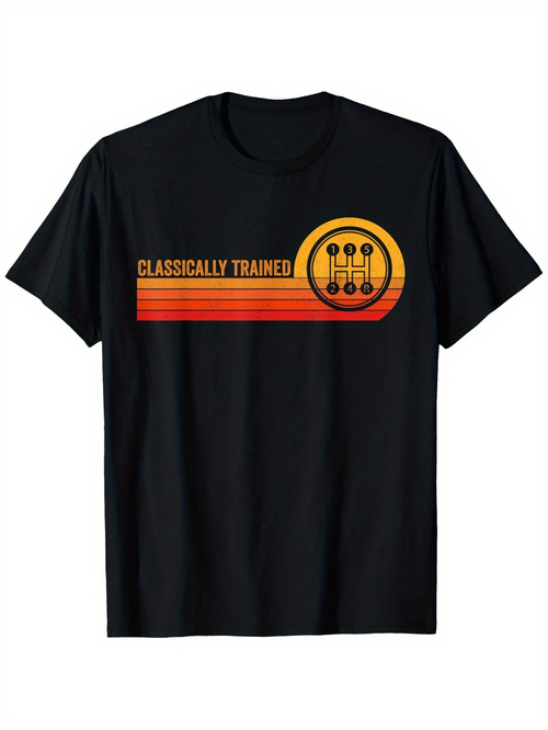 Men's Graphic T-Shirt Classically Trained Retro Warm Sunrise Colors With Guitar Strings Circle Design