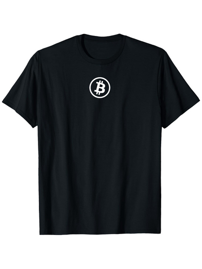 Men's Graphic T-Shirt Minimalist Digital Currency Symbol Under Central Spotlight Bitcoin