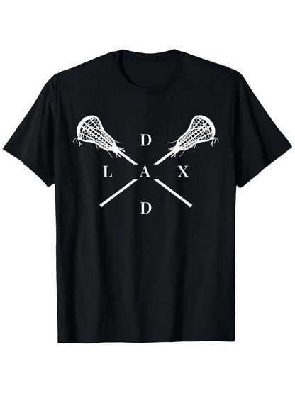 Men's Graphic T-Shirt Minimalist Cross Lacrosse Sticks With Bold Letters Under White Light