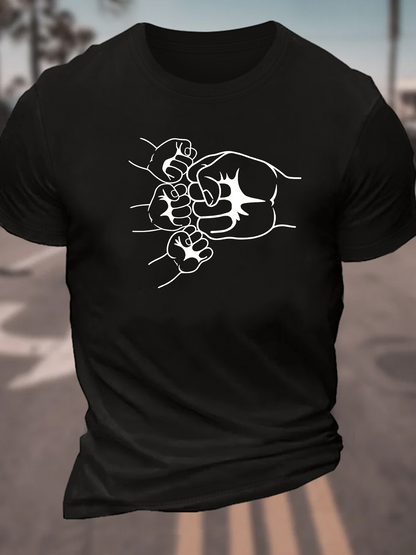 Men's Graphic T-Shirt Connected Paws And Hands Forming A Loving Family Bond Fist